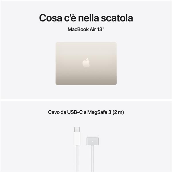 MacBook Air 13": Chip Apple M5 con CPU 10-core e GPU 8core, 16GB, 512GB SSD - Galassia [MDHA4T/A]