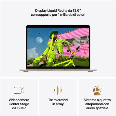 MacBook Air 13": Chip Apple M5 con CPU 10-core e GPU 8core, 16GB, 512GB SSD - Galassia [MDHA4T/A]