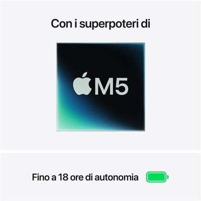MacBook Air 13": Chip Apple M5 con CPU 10-core e GPU 8core, 16GB, 512GB SSD - Galassia [MDHA4T/A]