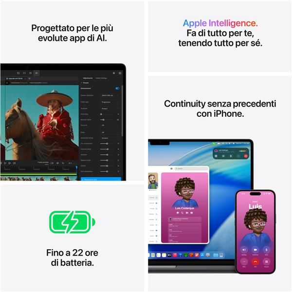 MacBook Pro 16": Chip Apple M5 Max con CPU 18-core e GPU 40-core, 48GB, 2TB SSD - Nero siderale [MGEE4T/A]