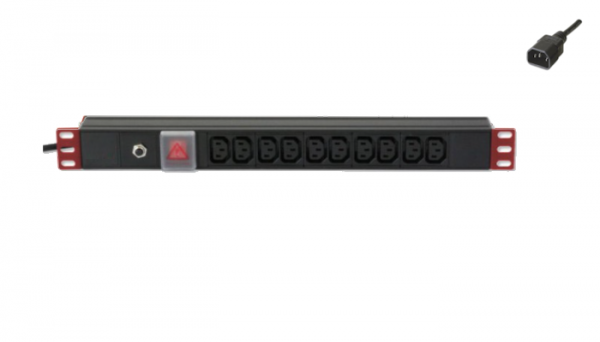 PDU 19'' CON 10 C13 INT.LUM. Cavo con spina C14 [1CC10-C1302-IT]