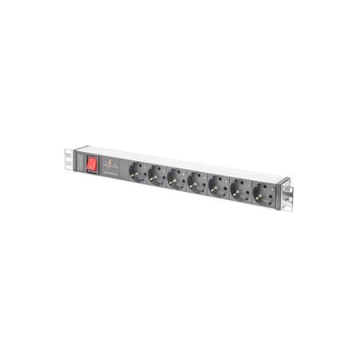 Digitus 1U Aluminum PDU - rackmountable - 7x safety outlet 16A Plug - 250VAC 50/60Hz - switch - surge Protection [DN-95407]
