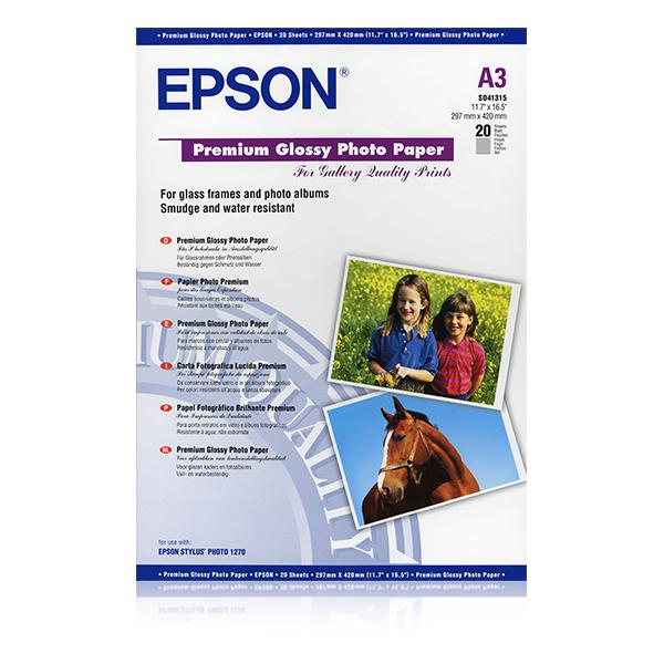 EPSON CARTA FOTOGRAFICA LUCIDA PREMIUM FORMATO A3 (20 FOGLI) [C13S041315]