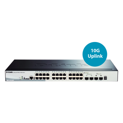 D-LINK SWITCH 28 PORTE GIGABIT 10/100/1000MBPS POE STACKABLE SMART MANAGED [DGS-1510-28P]