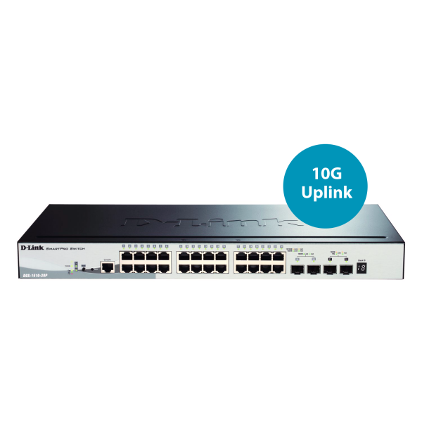 D-LINK SWITCH 28 PORTE GIGABIT 10/100/1000MBPS POE STACKABLE SMART MANAGED [DGS-1510-28P]