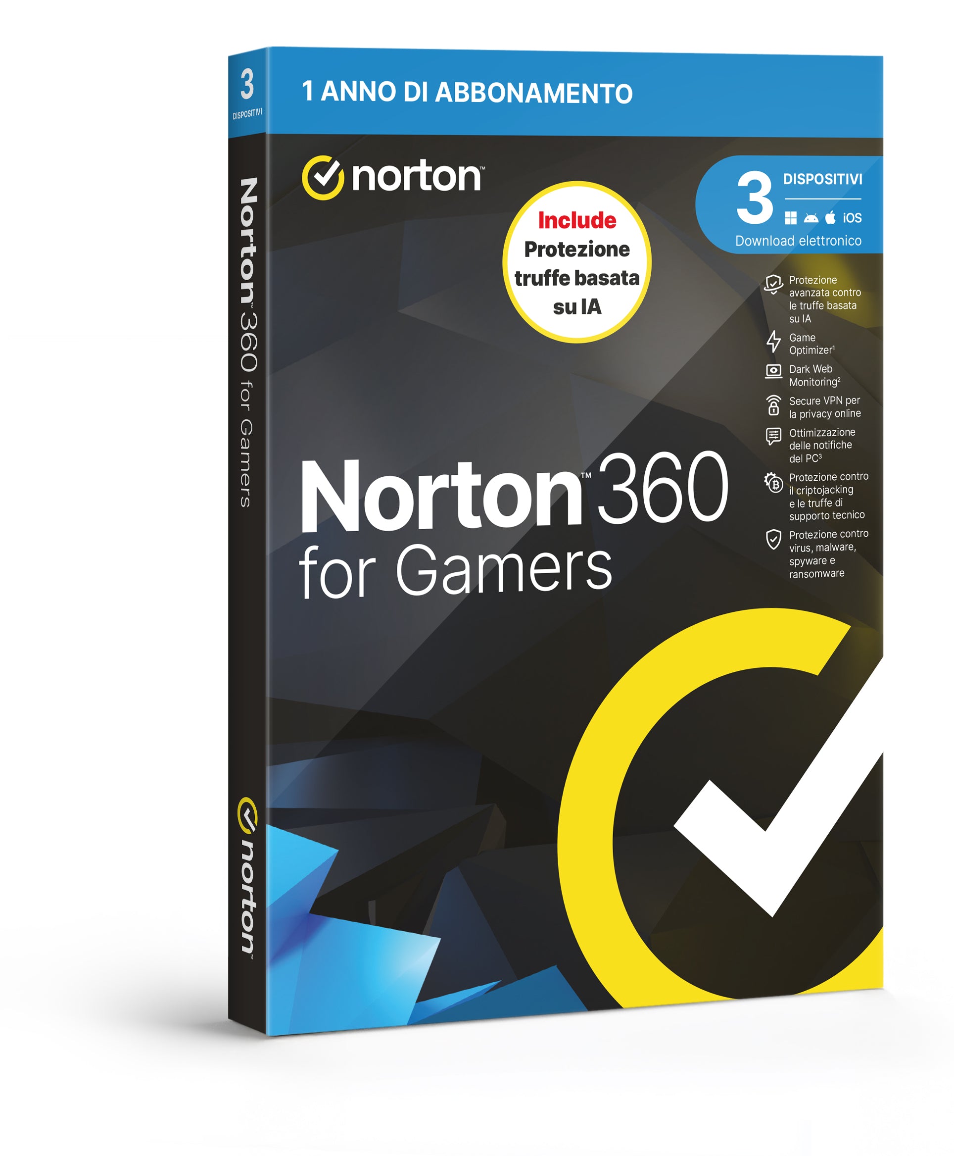 NORTON 360 FOR GAMERS 2026 -ANTITRUFFA- 3 DISPOSITIVI 12 MESI 50GB - IT BOX [21483705]