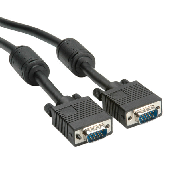 ROLINE CAVO DI RETE HQ VGA CABLE+ FERRITE, DDC, HD15, M/M, 6 M NERO [11.04.5656]