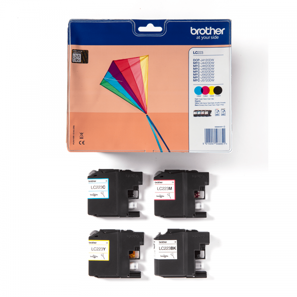 BROTHER CART INK MULTICOLOR (B+ C + M+ Y) 550 PAGINE [LC223VALBP]