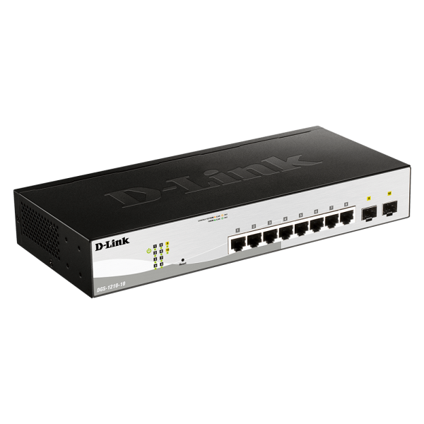 D-LINK SWITCH 8 PORTE GIGABIT + 2 PORTE SFP SMART+ [DGS-1210-10]