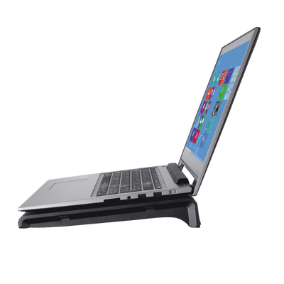 TRUST BASE DI RAFFREDDAMENTO PER LAPTOP CON DOPPIA VENTOLA ILLUMINATA BLU - AZUL - NERO [20104]