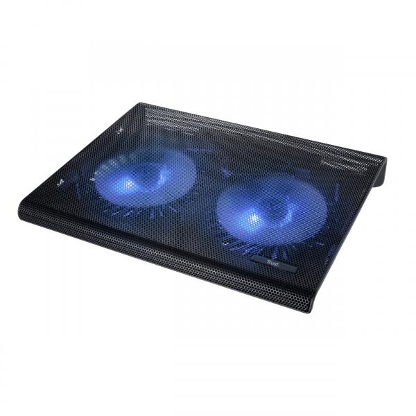 TRUST BASE DI RAFFREDDAMENTO PER LAPTOP CON DOPPIA VENTOLA ILLUMINATA BLU - AZUL - NERO [20104]