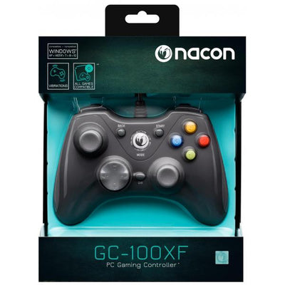 NACON CONTROLLER WIRED PER PC CON PULSANTE HOME COMPATIBILE CON TUTTI I GIOCHI PER PC E CON WINDOWS XP/VISTA/7/8/10 - BLACK [PCGC-100XF]