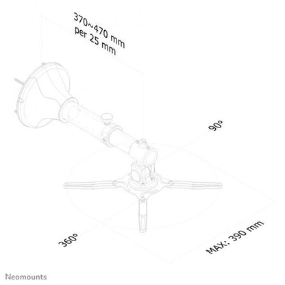Neomounts BEAMER-W050BLACK Supporto a parete beamer - prof. 37-47 cm - mobilità completa [BEAMER-W050BLACK]