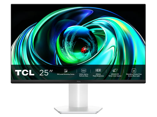 TCL MONITOR GAMING 24,5 mLED IPS 16:9 FHD 5MS 144hz 450 CDM, miniLED Direct-84, 99 sRGB, VGA/HDMI, BIANCO [25G54]