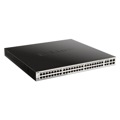 D-LINK SWITCH EASYSMART 52 PORTE GIGABIT POE 370W 4 SLOT SFP/COMBO 19 RACKMOUNT [DGS-1210-52MP]