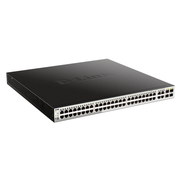 D-LINK SWITCH EASYSMART 52 PORTE GIGABIT POE 370W 4 SLOT SFP/COMBO 19 RACKMOUNT [DGS-1210-52MP]