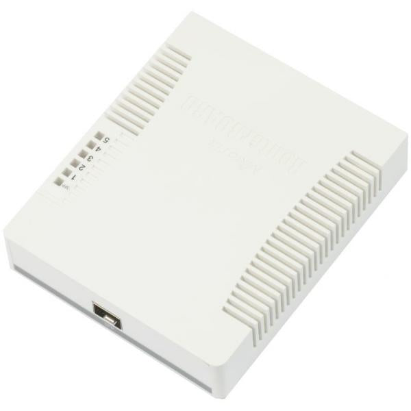 MikroTik, RouterBOARD 260GS 5, port Gigabit smart switch with SFP cage, SwOS, plastic case, PSU [CSS106-5G-1S]