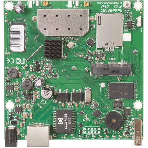 MikroTik, RouterBOARD 912UAG with 600Mhz Atheros CPU, 64MB RAM, 1xGigabit LAN, USB, miniPCIe PROMO FINO A ESAURIMENTO SCORTE [RB912UAG-2HPnD]