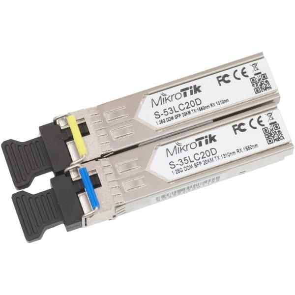 MikroTik, Pair of SFP modules, S, 35LC20D (1.25G SM 20km T1310nm/R1550nm) + S, 53LC20D [S-3553LC20D]