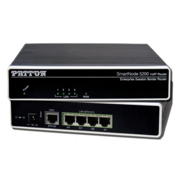 Patton SN5200/4B/EUI, ESBR, 4 SIP Sess (SIP back-to-back calls),up,to max 32 SIP Ses,5x Eth,no VoIP [SN5200/4B/EUI]