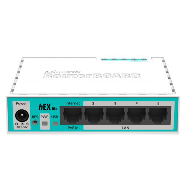 MikroTik, hEX lite, hEX lite (RouterOS L4) with power supply and case [RB750r2]