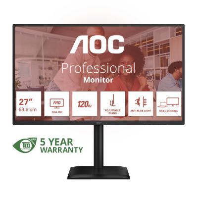 Aoc E4 Series - 27 inch - Full HD LED Monitor - 1920x1080 - HAS [27E4CV]