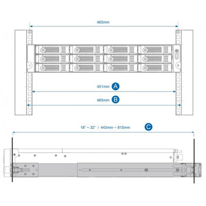 QNAP RAIL-B02 RACK SLIDE RAIL KIT ACCS AND OTHER 2U SERIES MODELS [RAIL-B02]