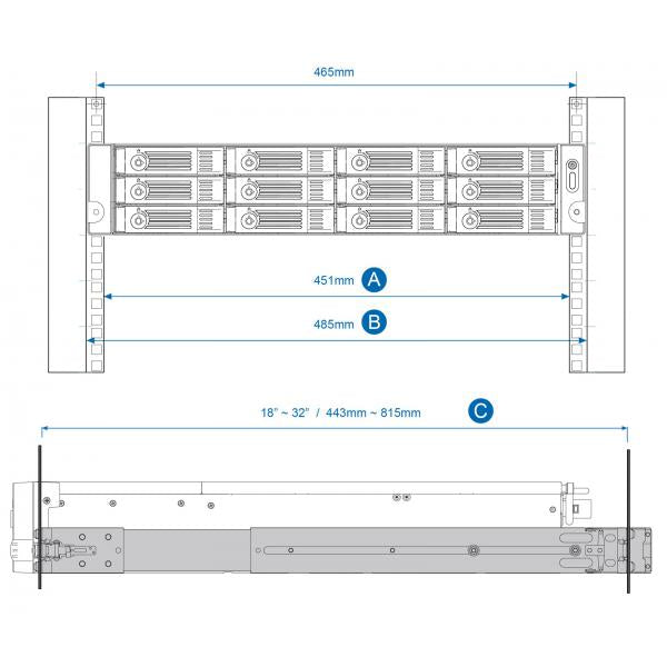 QNAP ACC RAIL-B02, Rail Kit for selected models, see compatibility [RAIL-B02]