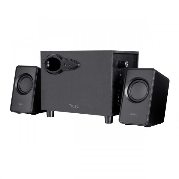 TRUST SET ALTOPARLANTI SPEAKERS 2.1 18W PICCO (9W RMS) CON SUB WOOFER LEGNO - AVORA - NERO [20442]