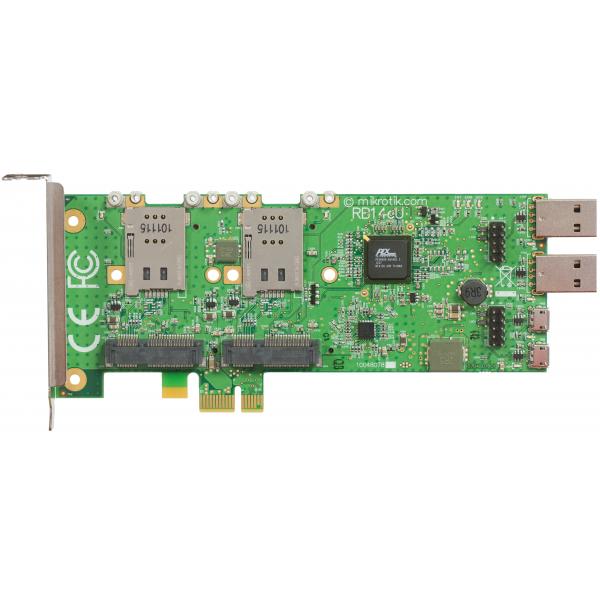 MikroTik, RouterBOARD 14eU Four slot miniPCIe, PCIe adapter wih USB PROMO FINO A ESAURIMENTO SCORTE [RB14eU]