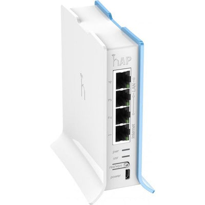 MikroTik, hAP lite TC, hAP Lite with 650MHz CPU, 32MB RAM, 4xLAN2.4Ghz 802.11b/g/n 2x2RouterOS L4, tower case, PSU [RB941-2nD-TC]