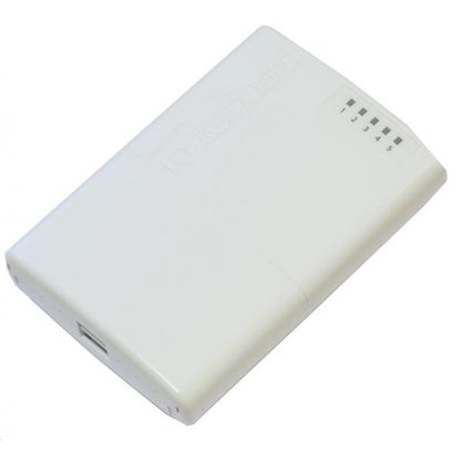 MikroTik, PowerBox, RB750P, PBr2 PowerBox 64MB RAM, 5xLAN (four with PoE, OUT), L4, outdoor, PSU, POE, mounting [RB750P-PBr2]