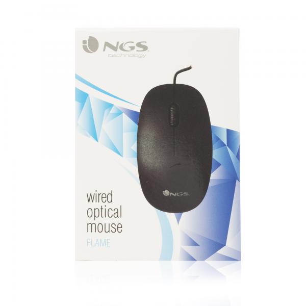NGS MOUSE OTTICO 1000DPI USB 3 TASTI NERO [FLAME]