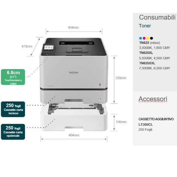 Brother HL-L8430CDW stampante laser A colori 2400 x 600 DPI A4 Wi-Fi [HLL8430CDWRE1]