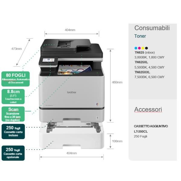 Brother DCP-L8630CDW stampante multifunzione Laser A4 2400 x 600 DPI 31 ppm Wi-Fi [DCPL8630CDWRE1]