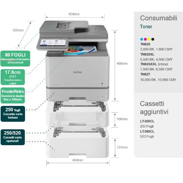 Brother MFC-L8970CDW stampante multifunzione Laser A4 2400 x 600 DPI 31 ppm Wi-Fi [MFCL8970CDWRE1]