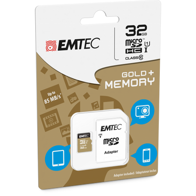 Emtec microSD Class10 Gold+ 32GB MicroSDHC Classe 10 [ECMSDM32GHC10GP]