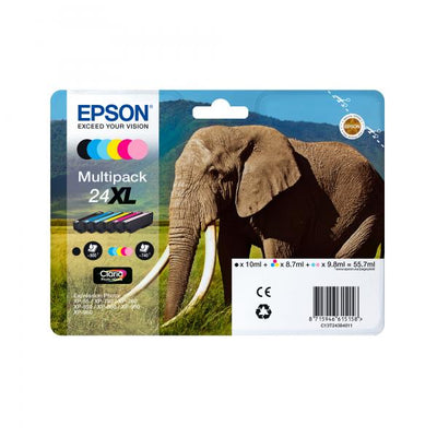 Epson Elephant Multipack 6 colori Claria Photo HD Elefante 24XL [C13T24384011]