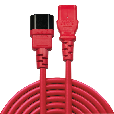 LINDY PROLUNGA IEC C-13 A C-14 ROSSO, 1M [30477]