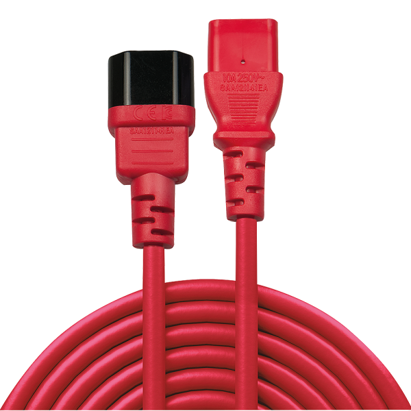 LINDY PROLUNGA IEC C-13 A C-14 ROSSO, 1M [30477]