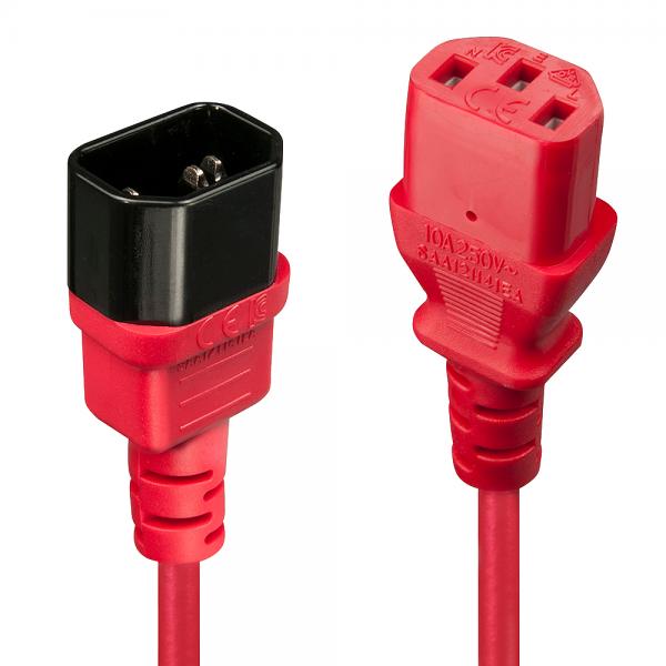 LINDY PROLUNGA IEC C-13 A C-14 ROSSO, 1M [30477]