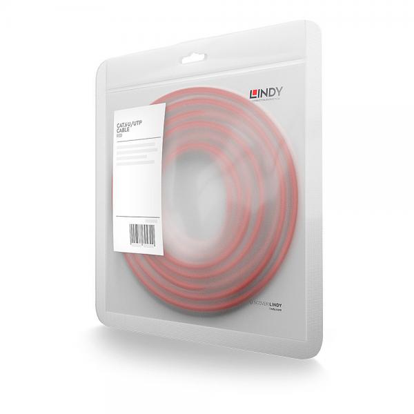 LINDY CAVO DI RETE CAT.6 U/UTP ROSSO, 0.5M [48031]