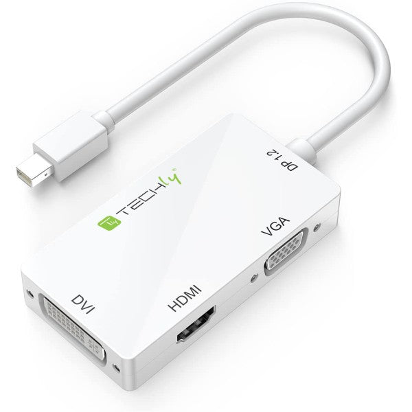 Techly Adattatore 3 in 1 Mini DisplayPort 1.2 (Thunderbolt) a HDMI/DVI/VGA [309838] - ITPartners