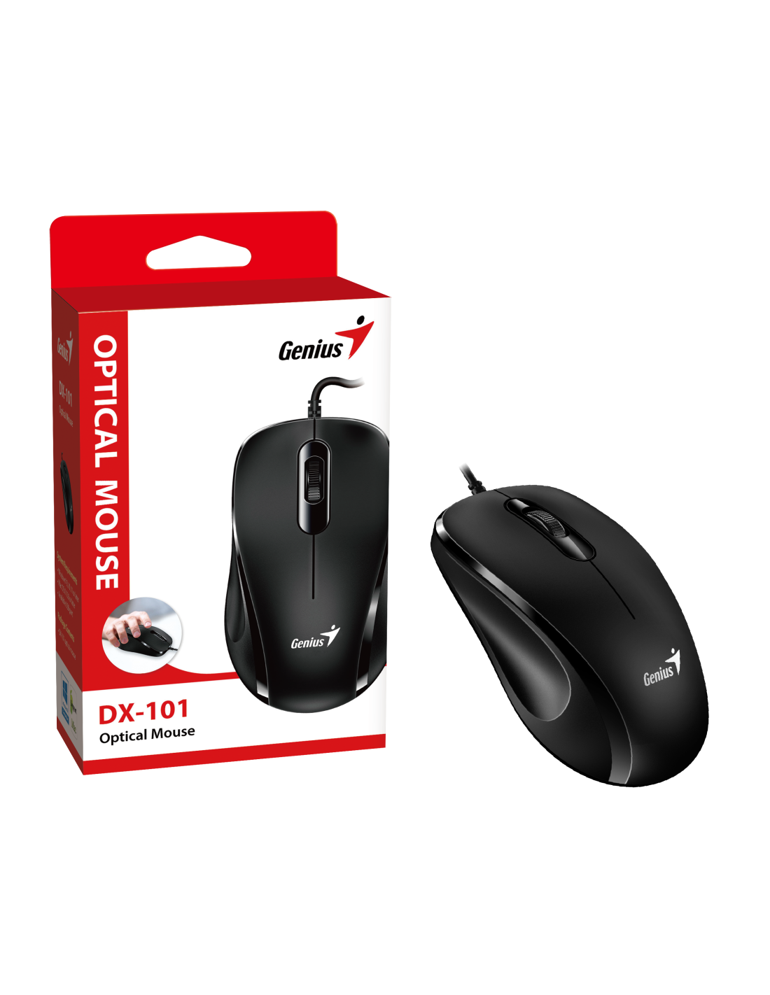 GENIUS MOUSE USB DX-101 FULL SIZE BLACK [31010026401]