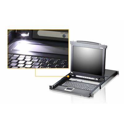 Aten 8-Port 17" LCD KVM Switch (USB - PS/2 VGA) with USB Peripheral port TASTIERA ITALIANA [CL5708M-ATA-ITG]