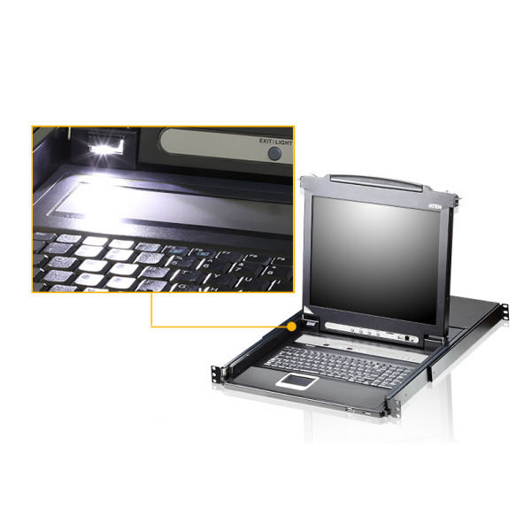 Aten 8-Port 17" LCD KVM Switch (USB - PS/2 VGA) with USB Peripheral port TASTIERA ITALIANA [CL5708M-ATA-ITG]