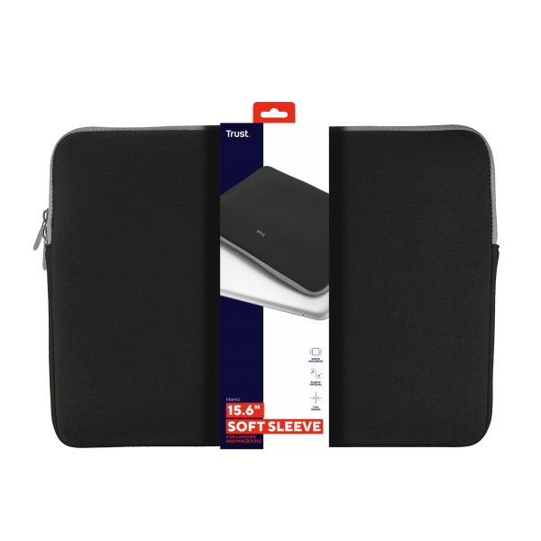 TRUST CUSTODIA/SLEEVE 15,6" MORBIDA PER LAPTOP/NOTEBOOK PRIMO - NERO [21248]