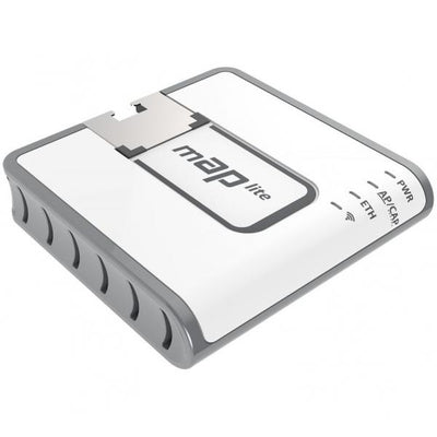 MikroTik, mAP lite, mAP lite with QCA9533 650Mhz CPU, 64MB RAM, 1xLAN, built, in Dual Chain 2.4Ghz 802.11bgn wireless with integrated antennas, RouterOS L4, plastic case, PSU [RBmAPL-2nD]