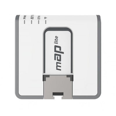 MikroTik, mAP lite, mAP lite with QCA9533 650Mhz CPU, 64MB RAM, 1xLAN, built, in Dual Chain 2.4Ghz 802.11bgn wireless with integrated antennas, RouterOS L4, plastic case, PSU [RBmAPL-2nD]