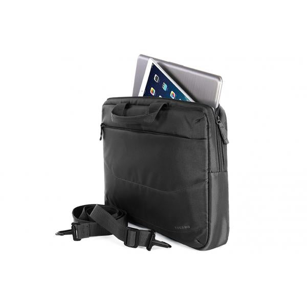 TUCANO BORSA + MOUSE WIRELESS (BORSA SLIM PER NOTEBOOK DA 15,6", TRACOLLA COLORE NERO + MOUSE WIRELESS COLORE BIANCO) [BU-BIDEA-WM]